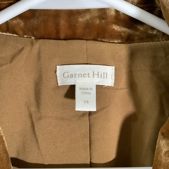 Garnet Hill Luxurious Tan Velvet Blazer Jacket Lined - Picture 7 of 8